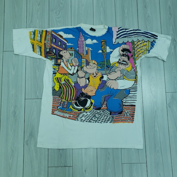 Popeye Vintage 1990s Graphic tee / Printed T Shirt