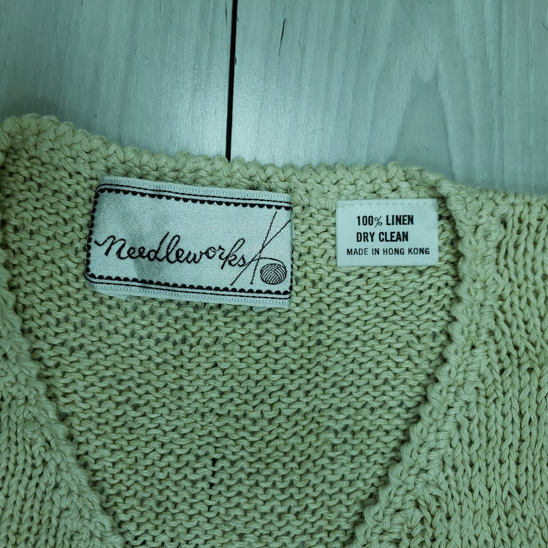 Hand Knit Style Vintage 1990s Sleeveless Sweater image 3