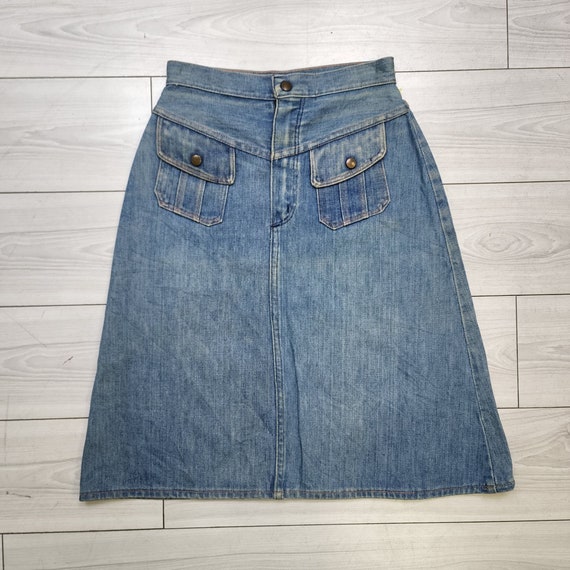 Wrangler Denim Skirt Vintage 1970s - image 1