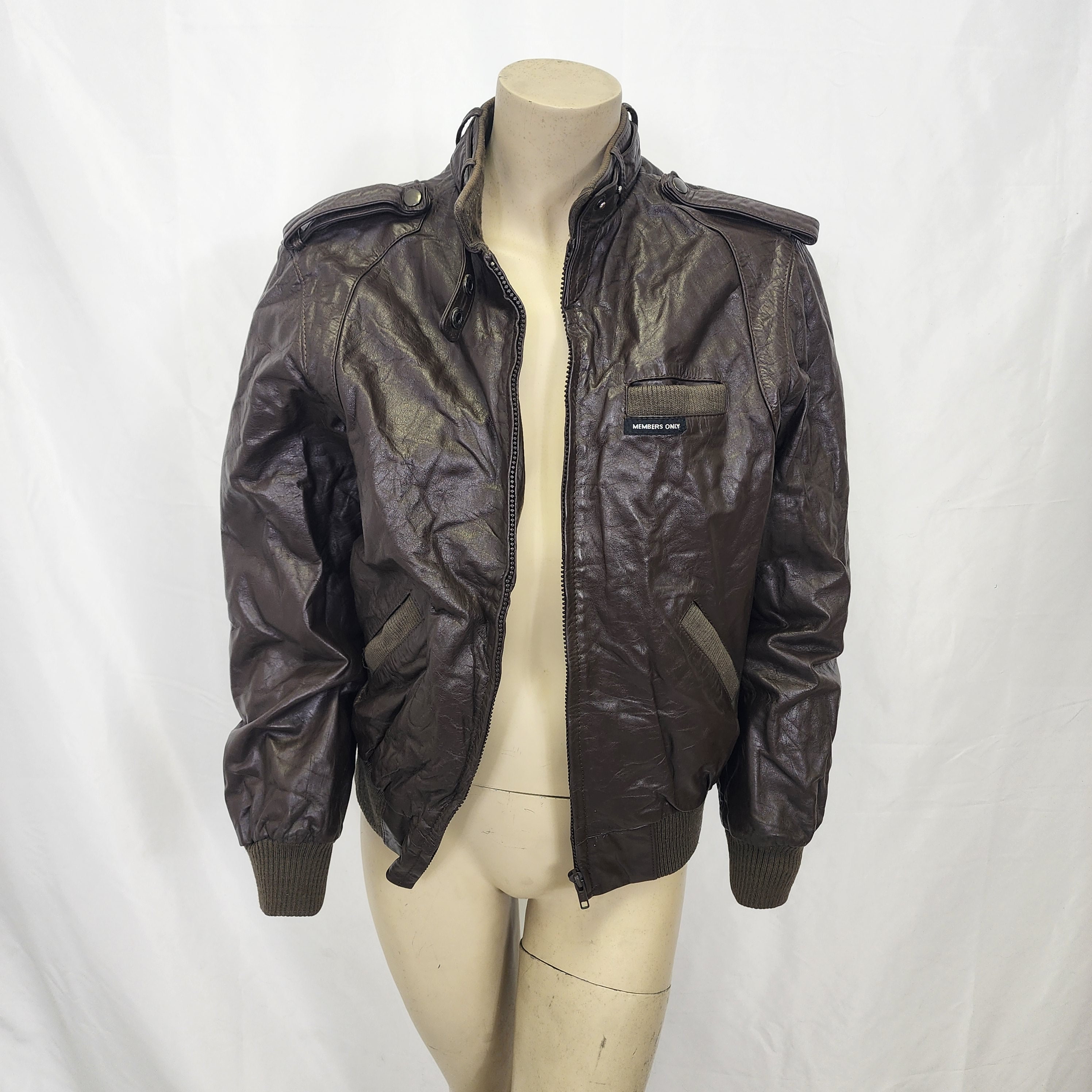 Black leather members only jacket hotsell