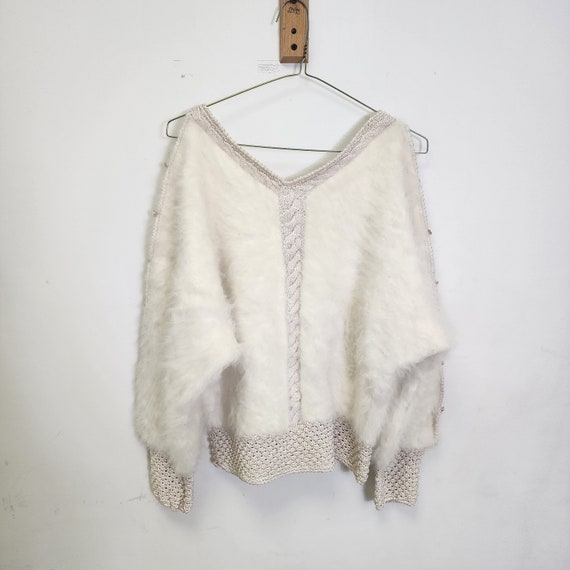 Vintage 1980s White Angora Sweater - image 2