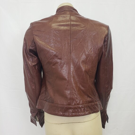 American Base Brown Leather Jacket Vintage 1990s - image 2