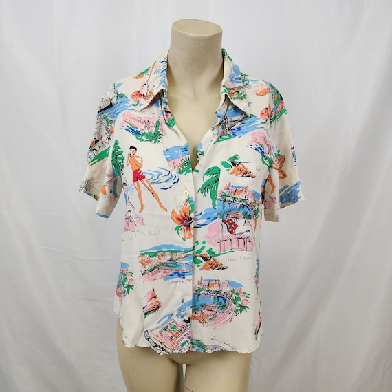 Limited America Vintage 1990s Hawaiian Rayon Shirt - image 1