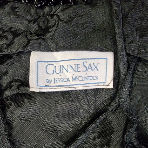 Gunne Sax Vintage 1980s Mini Dress - Size 4 - Bla… - image 3