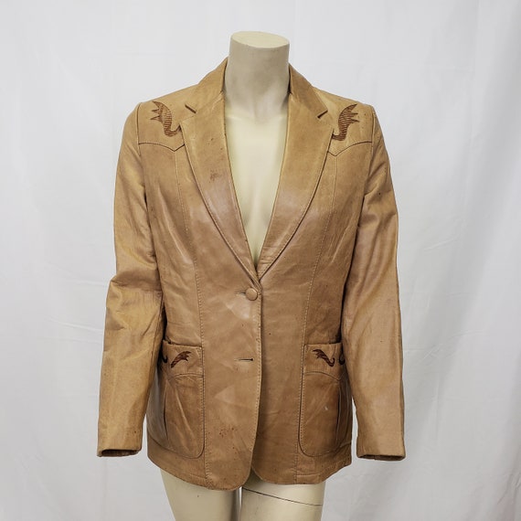 Remy Leather Blazer Made In USA Vintage 1970s