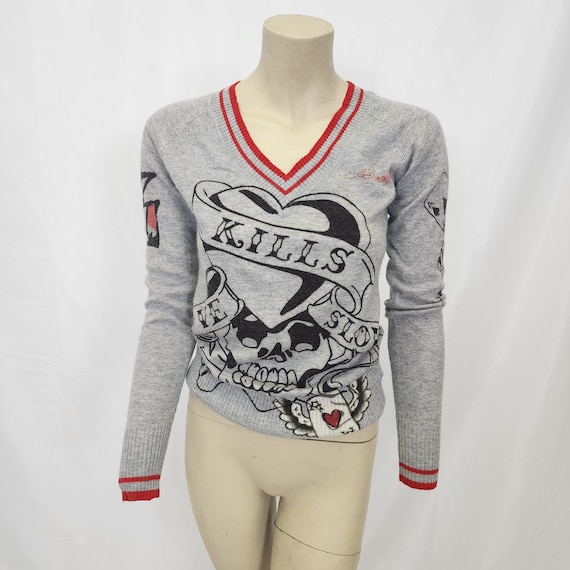 Ed Hardy 2000s Vintage Skull Sweater