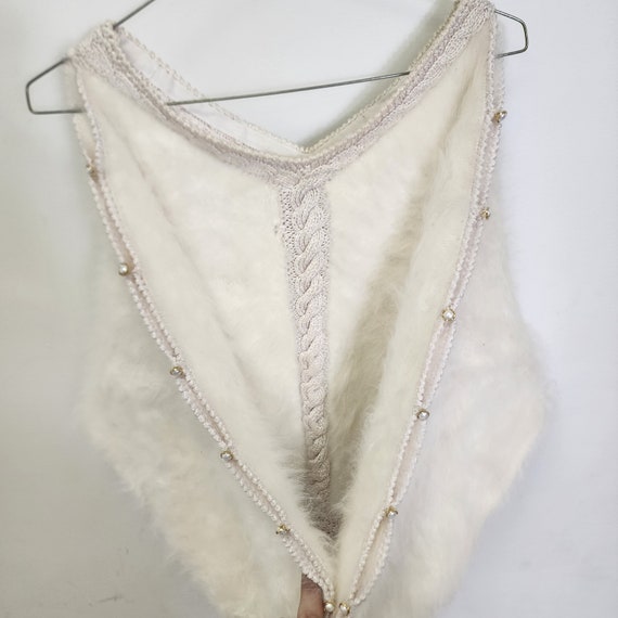 Vintage 1980s White Angora Sweater - image 3