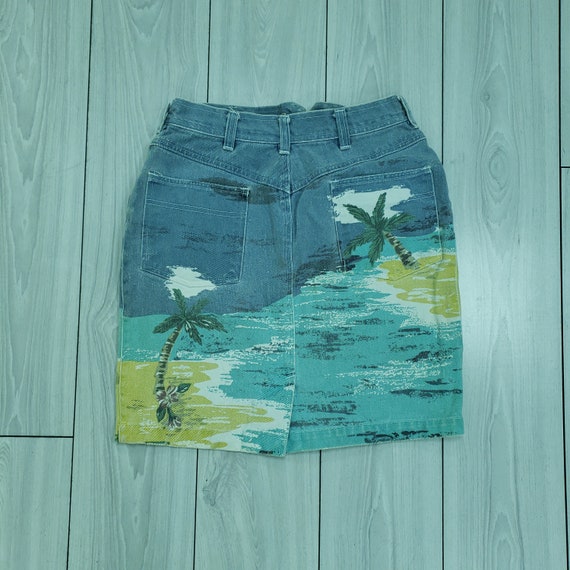 Together Vintage 1990s Printed Denim Skirt - image 2