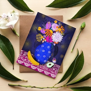 Mexican Flowers with tropical fruit, PRINTABLE Floral wall art