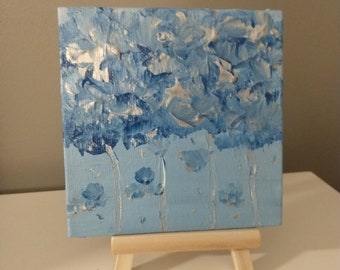 Mini Acrylic Painting - Mini Painting on Easel - Mini Abstract Painting - Mini Floral Painting - Mini Acrylic Painting on Canvas