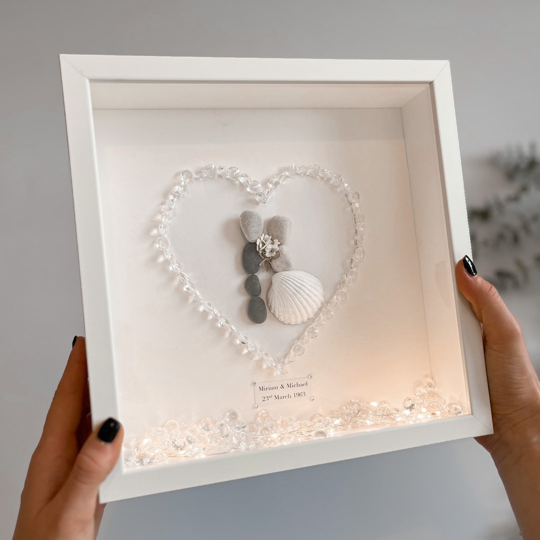 60th Diamond Wedding Anniversary Gift Ideas Pebble Art Personalised