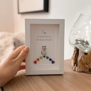 Perte d'un animal de compagnie, mini-cadre photo d'art de galets, cadeau d'animal, cadeau sentimental en pierre, perte de chat, perte de chien, perte d'un animal de compagnie pour un ami en souvenir