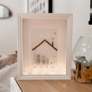 New Home Personalised Pebble Art Frame Gift for her Gift for him Gift for family Birthday gift for her House warming present uk