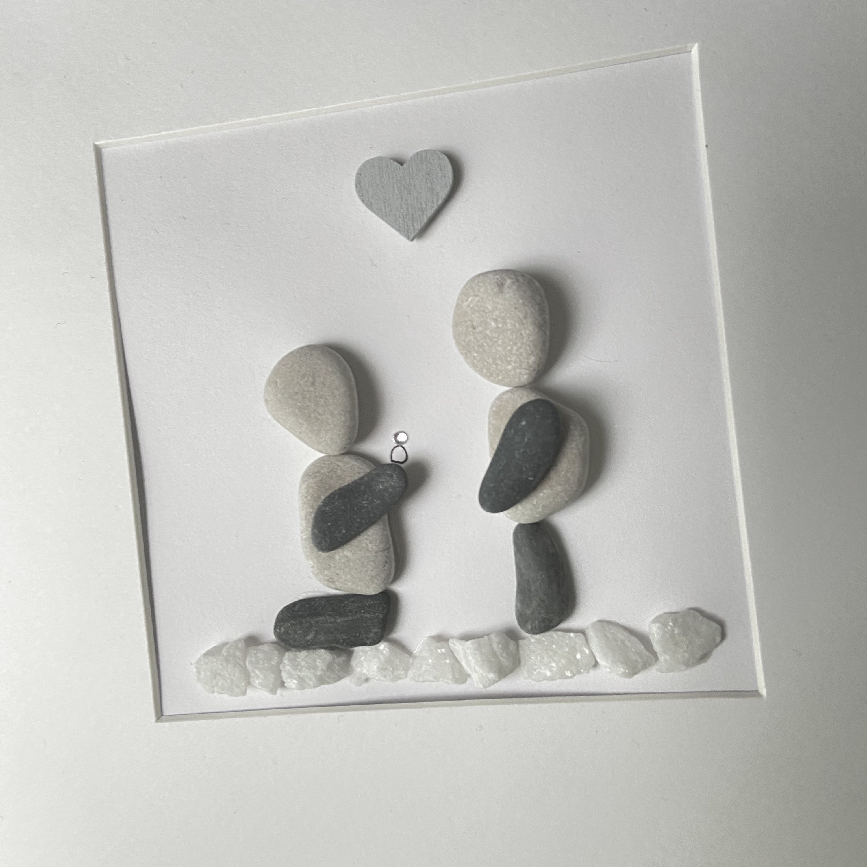 Engagement Pebble Art Personalised Frame Engagement Box Frame - Etsy UK