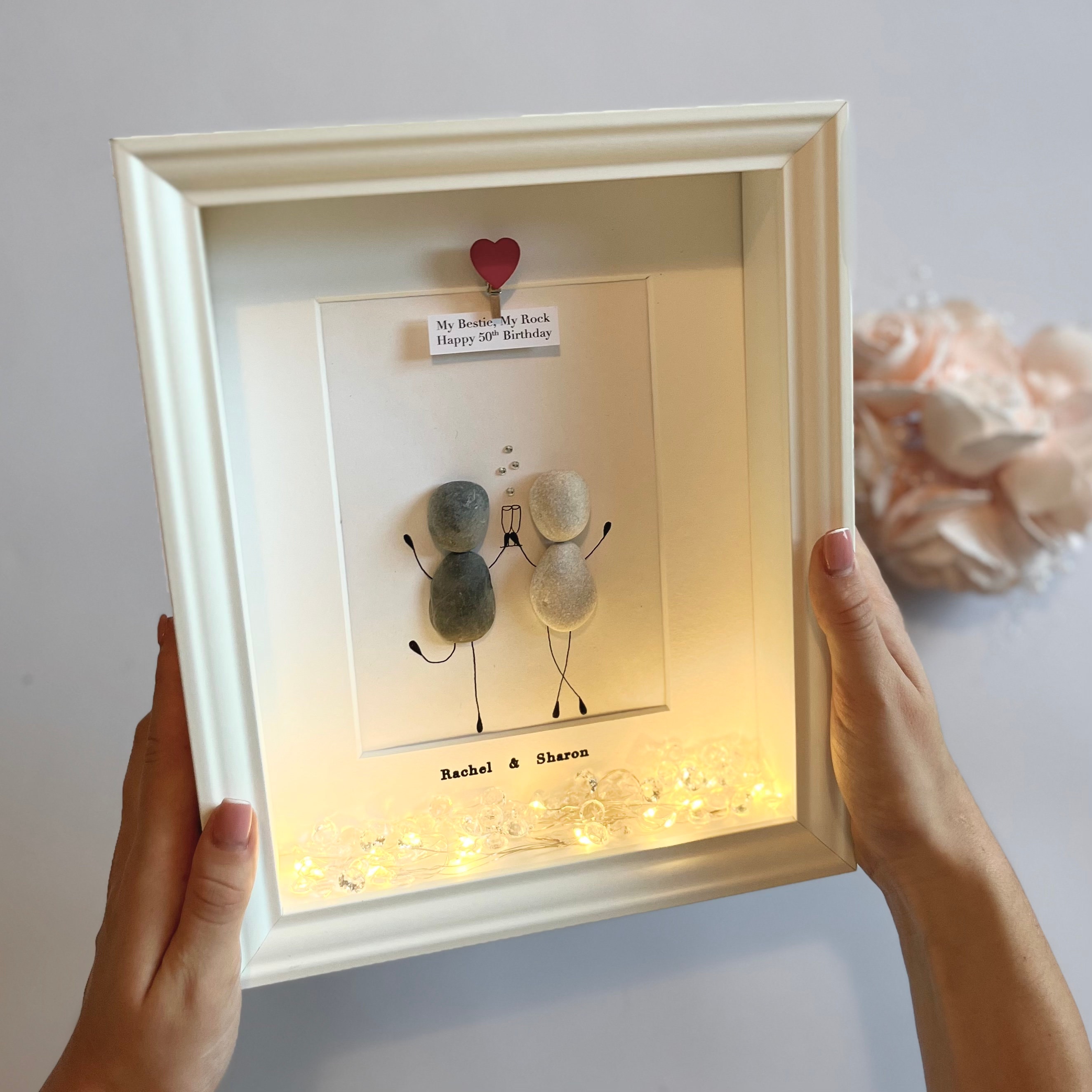 Best Friend You Rock Personalised Pebble Art Picture Gift for Her Mum ...