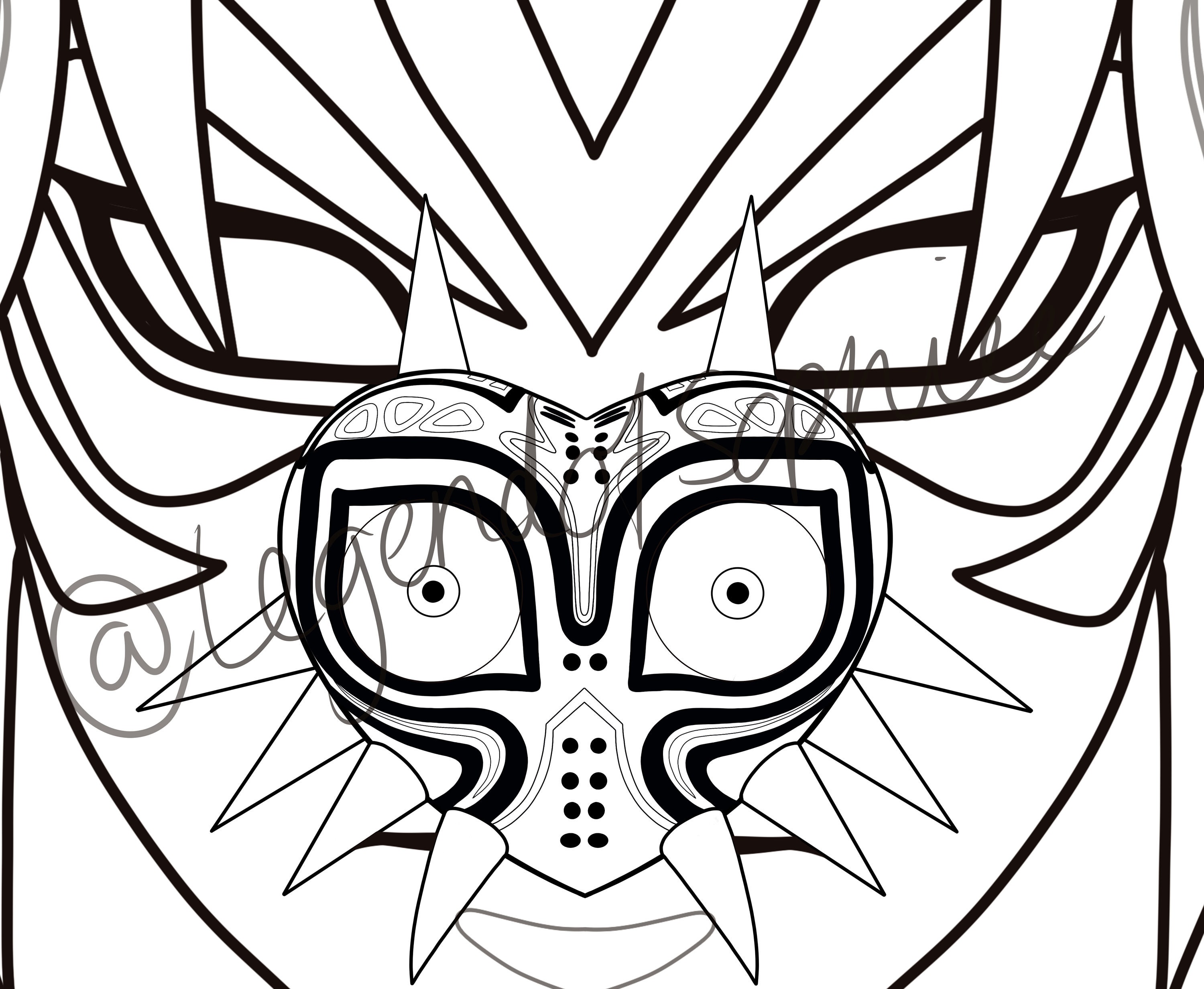 Coloriage Zelda Tears Of The Kingdom Fierce Deity Colouring Page - Etsy Canada