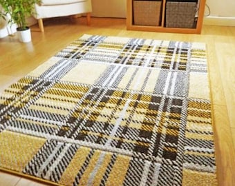 Modern Style Florence Ochre Gold Mustard Grey Triangle Rugs (80cm - View #7