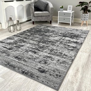 New Modern Grey Fade Rugs Mats Large Small Hallway Runners Area Carpet