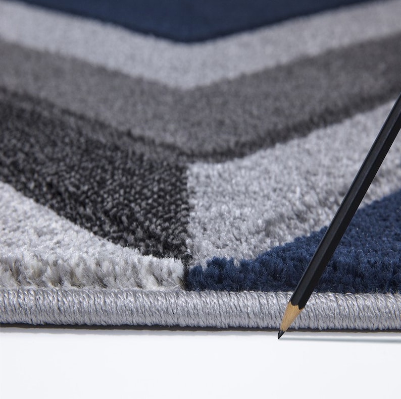 New Navy Blue Silver Grey Rugs Small Large Mats Modern Etsy UK