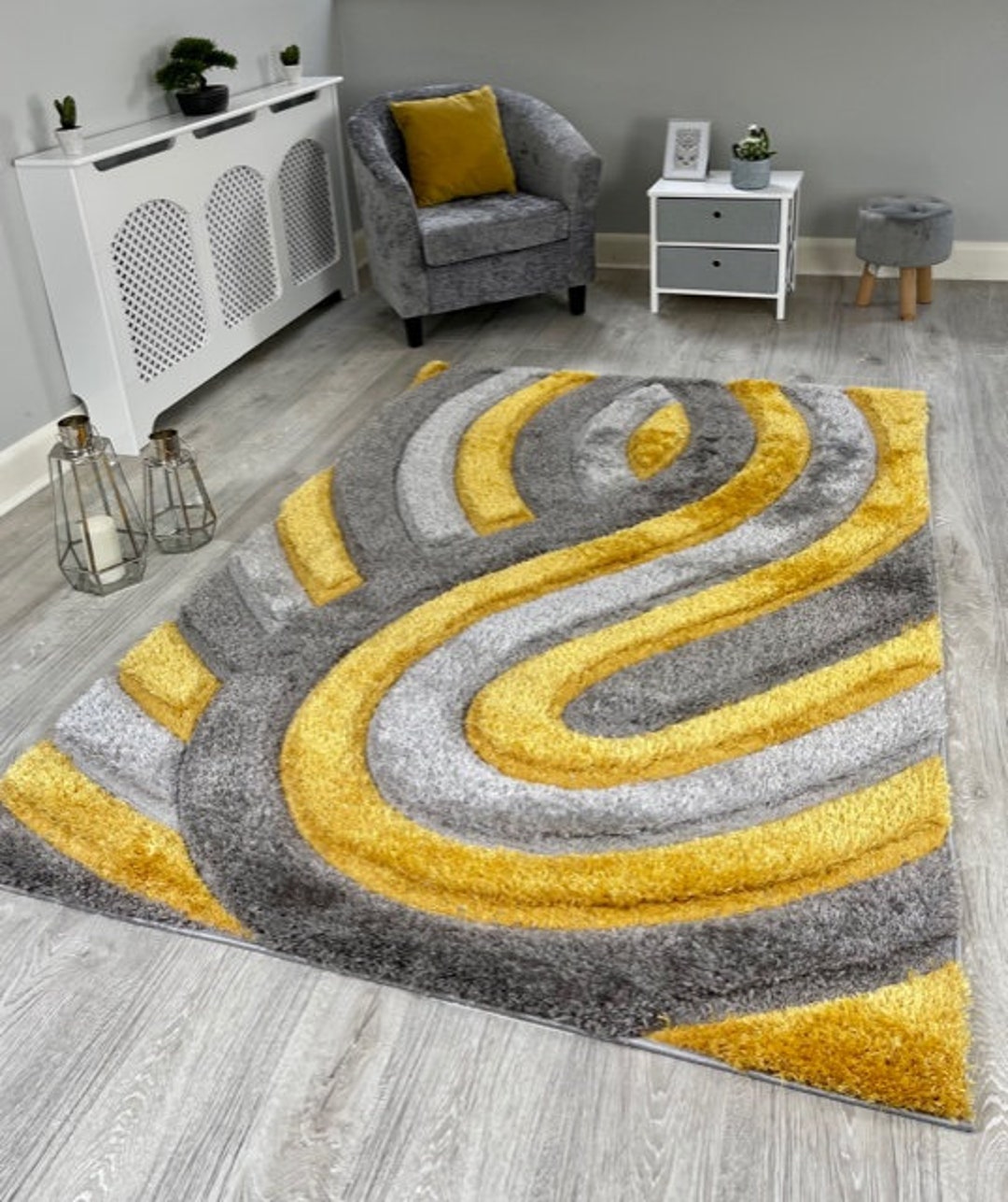 Tapis DE LUXE moderne 624 Cadre - Structural gris / vert 160x220 cm