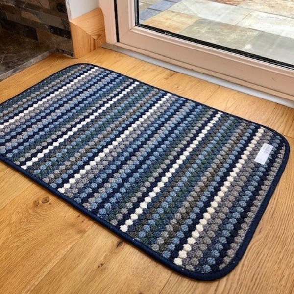 Navy Blue Kitchen Mats Runners Non-Slip Washable