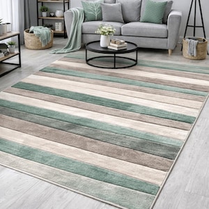 New Small Large Mint Beige Cream Wave Design Area Rugs Mats