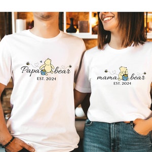 Camisa da mamãe urso, camisa do urso papai Pooh, camisa fofa do Pooh, presente do dia das mães, presente do urso da família Winnie the Pooh, camisa do ursinho Hunny, camisa da mãe