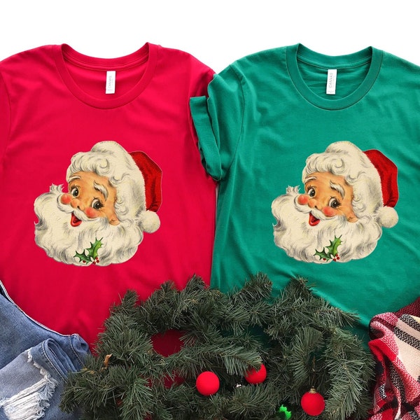 Vintage Santa Claus Christmas Shirt, Vintage Christmas T Shirt for Women, Vintage Santa Baby Shirt, Christmas Tshirt Family, Christmas Gifts