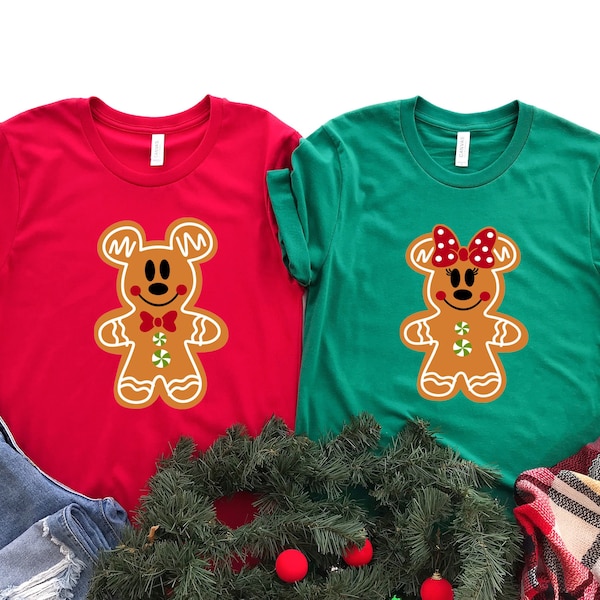 Christmas Ginger Cookies Shirt, Mickey Minnie Disney Ears Christmas Shirts, Christmas Disneyworld Shirts Family, Disney Christmas Sweatshirt