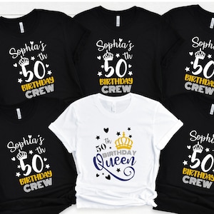 Personalized Birthday Queen & Crew T-Shirt: Custom 50th Birthday
