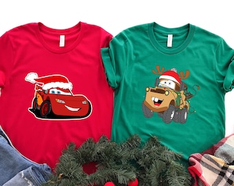 Disney Cars Christmas Shirts,  McQueen Christmas Disney Shirts for Kids, Tow Mater Christmas Disneyworld Shirts Family, Christmas Cars Shirt