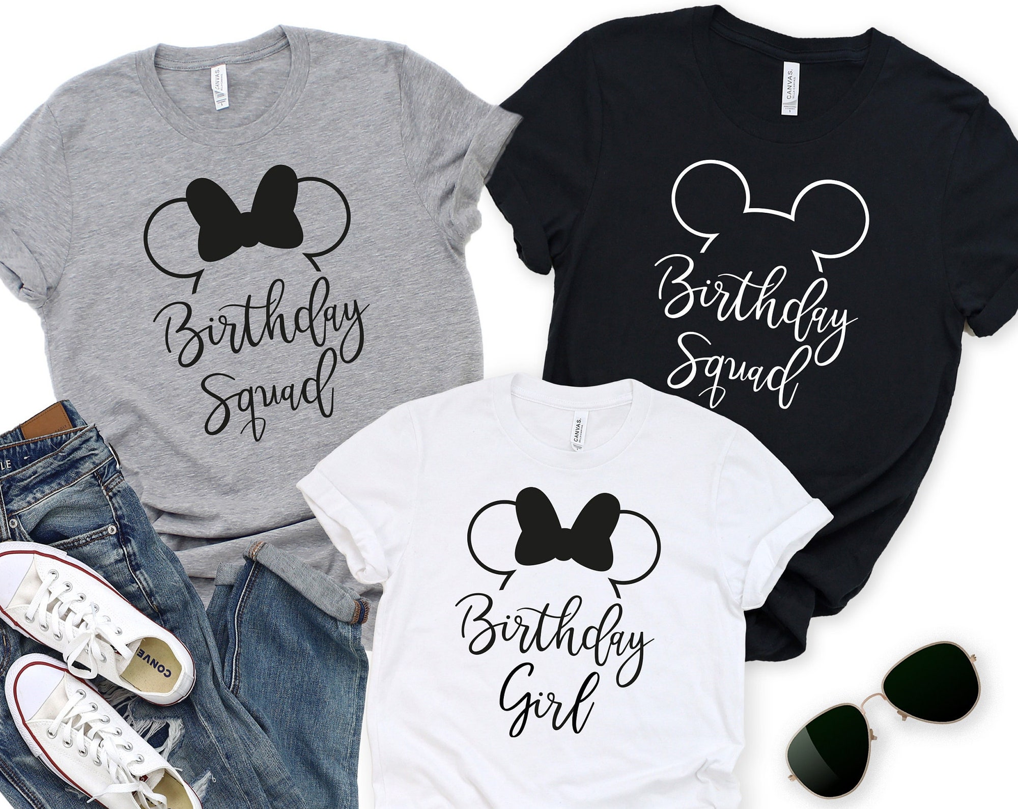 Discover Mickey Minnie Ears Disney Birthday Girl Disneyworld Familien Disney Squad T-Shirt