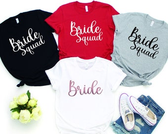 Custom Bride Squad Tee Shirt, Bachelorette Party T Shirt, Bridal Party Shirt, Bride Squad Shirt, Custom Bridal Party Gift, Bride&#39;s Babes