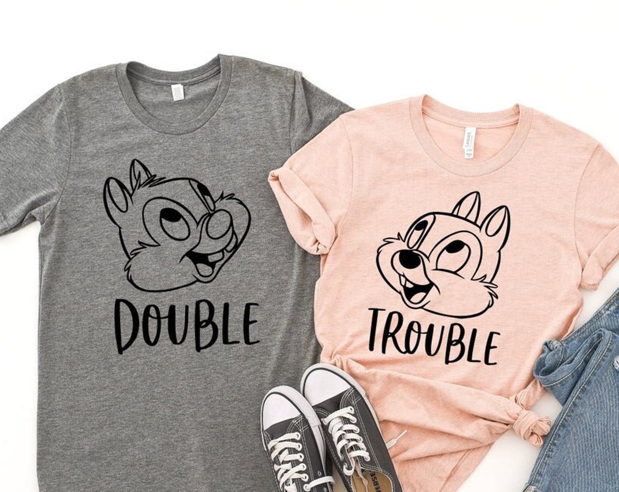 Discover Chip and Dale Kids Disney Shirts, Disney Couple Shirt, Double and Trouble Disneyworld Shirts Family, Disneyland Shirt, Matching Disney Shirt