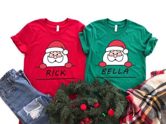 Camisa de Navidad personalizada de Santa Claus camisetas de Navidad personalizadas para la familia regalos de camisa personalizada de Navidad regalos personalizados de Navidad Etsy Mexico