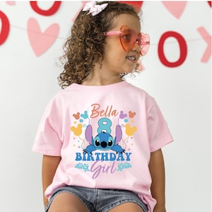 Stitch Custom  Birthday Shirt, Disney Stitch Birthday Girl T-Shirt, Disney Birthday Boy Sweatshirt, Birthday Gift, Stitch Birthday Tee