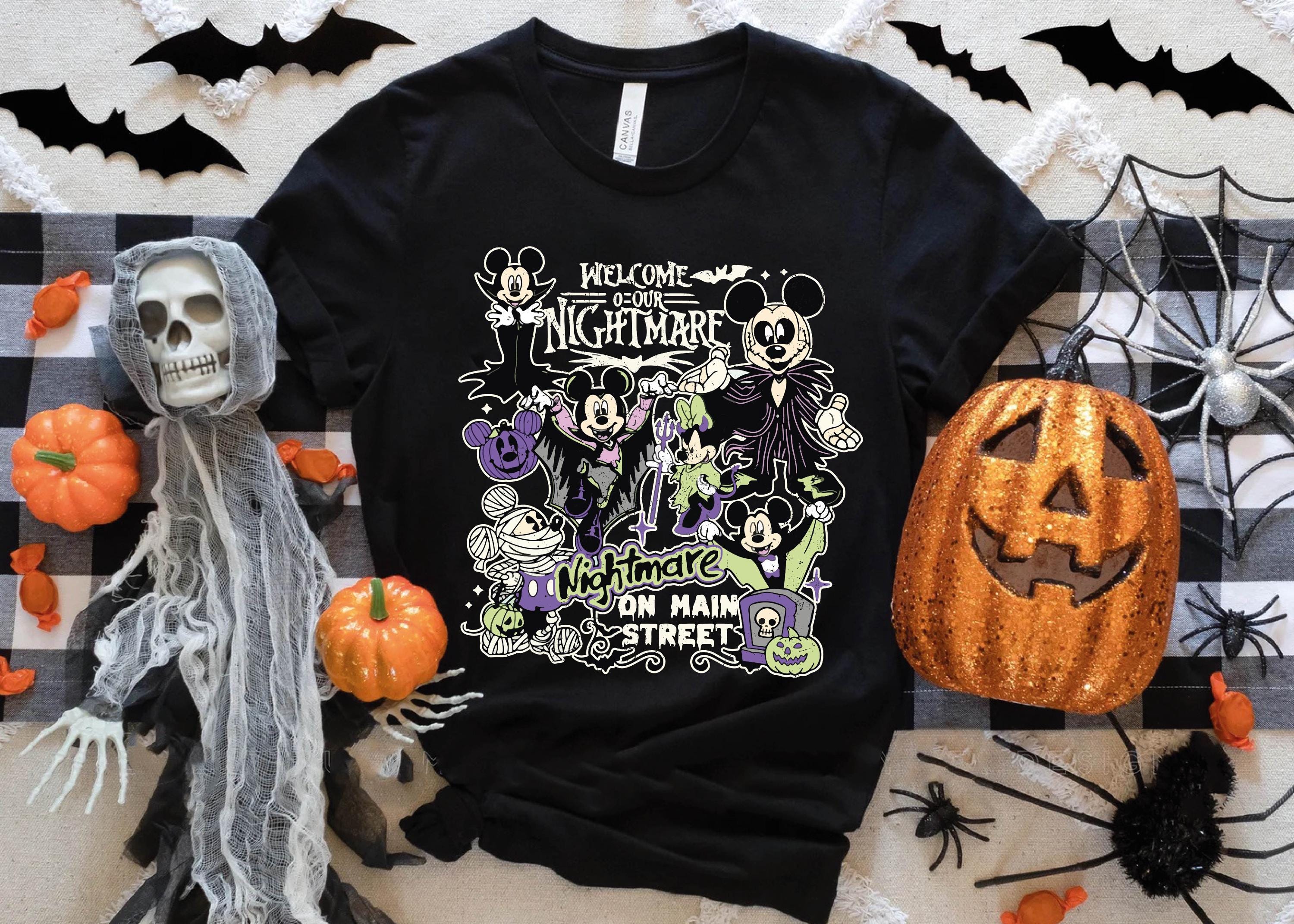 ミッキーミニーゴーストシャツ：ハロウィンキャッスルTシャツ