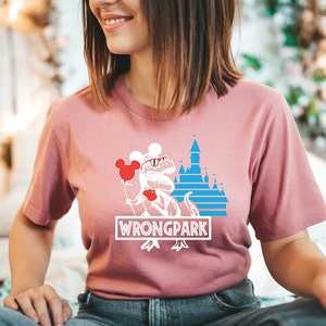 Wrong Park Shirt, Disney Dinosaur Shirt, Disneyworld Cartoon Shirt, Tyrannosaurus Disney Tshirt, Disney Vacation Shirts, Theme Parks Tee