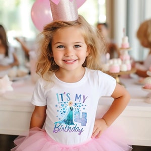 It&#39;s My Birthday Elsa, Princess Birthday Shirt, Elsa Olaf theme Party, Princess shirt for kids, Gift Birthday Shirt, Elsa Family Tee Custom
