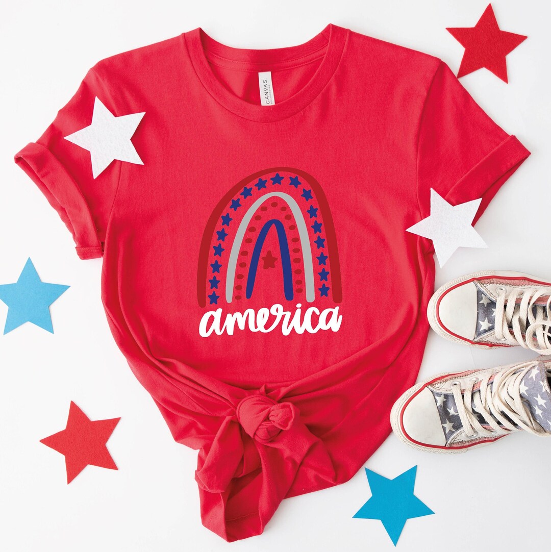 America Rainbow Shirts, Patriotic Shirts, Patriotic Tee, 4th of July