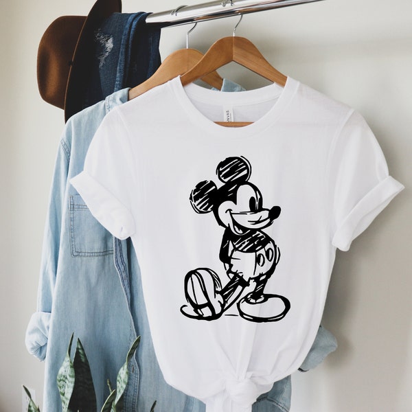 Mickey Sketch Disney Shirts, Mickey Ears Shirt, Toddler Birthday Shirt, Disney Gift for Kids, Disneyworld Shirts Family, Disneyland Shirt,