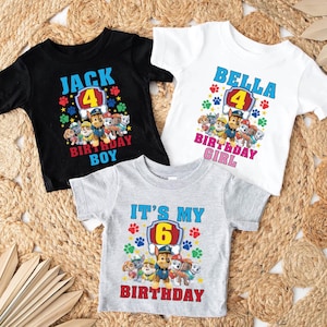 Personalized Patrol Birthday Shirt, Custom Family Patrol Shirt, Patrol Birthday Boy, Girl Shirt, Family Matching Birthday Shirts, Patrol Tee