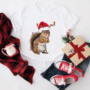 Christmas Squirrel Lights Sweatshirt, Christmas Squirrel Hoodie, Christmas Lights Sweater, Christmas Squirrel Gift, Cute Christmas Sweater