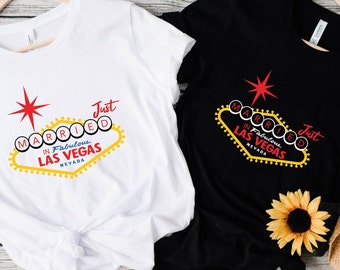Just Married In Fabulous Las Vegas Tee, Just Married Bridal Tee Shirt, Gift For Her, Couples Just Married Shirt, Just Married Nevada Shirt