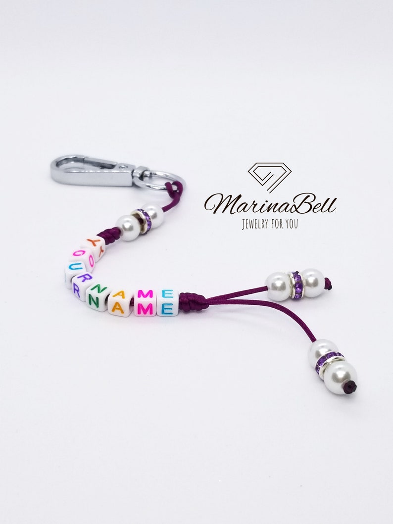 Personalized Name Keychain Backpack Charm Custom Gift Bag Etsy