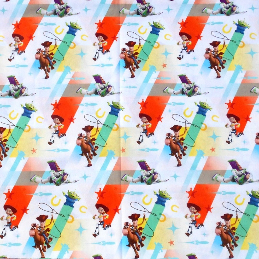95 Cm Toy Story Cotton Fabric 100 Quilting Cotton Licensed Etsy