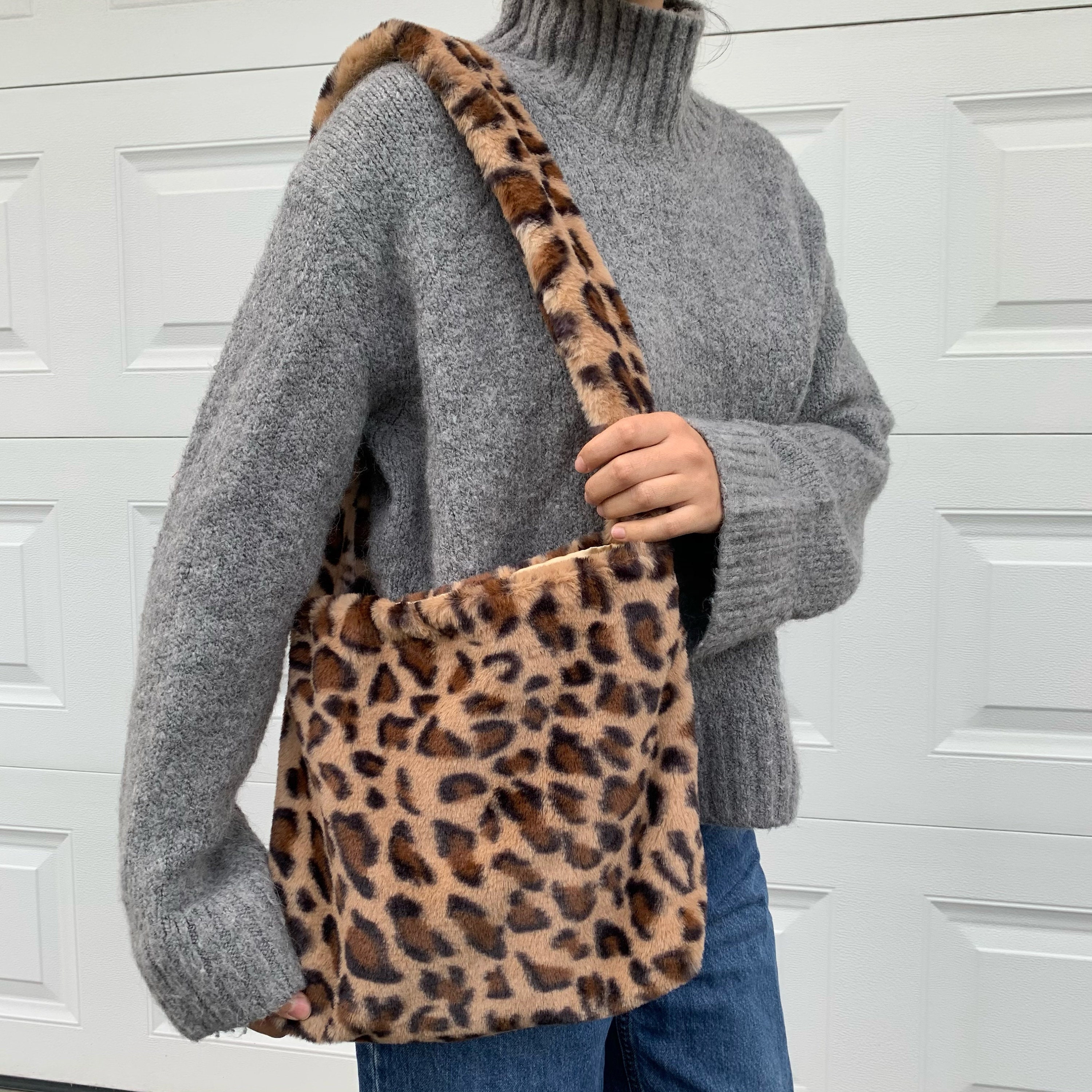 small black fluffy bag