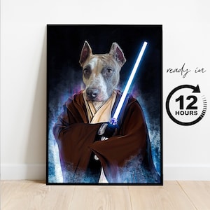 Star Wars Pet Portraits, Custom Pet Portraits, Dog Art, Cat Art, Wall Art TV Shows and Film, Canvas Pet Art, Pet Lover Gift