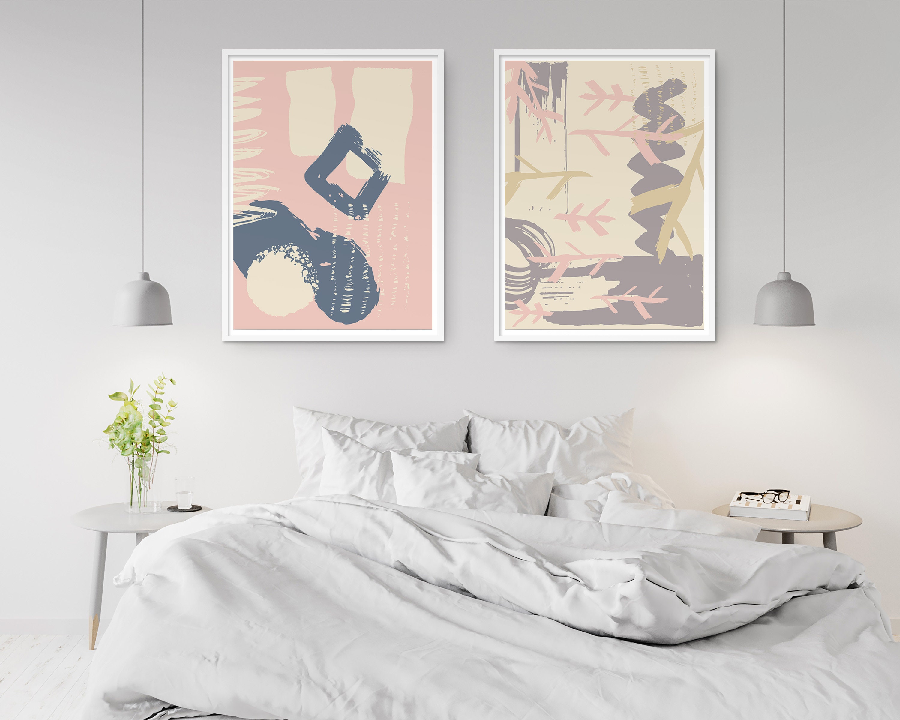 Abstract Art Print Set Set of 2 Prints Original Painting Etsy