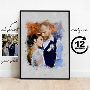 Pintura de retrato a partir de una foto, retrato de pareja personalizado a partir de una foto, regalo de aniversario, retrato de boda personalizado, regalos de pareja, regalo de cumpleaños